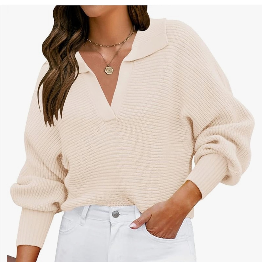 Collared Cream Sweater